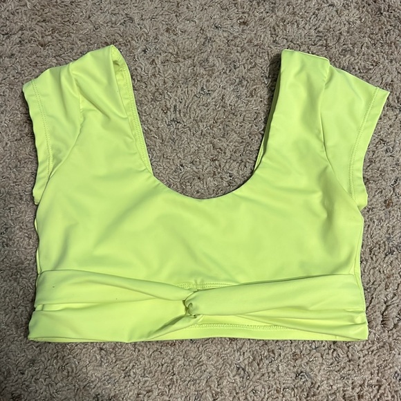 East and West Co. Neon Yellow Crop Top - Picture 3 of 6